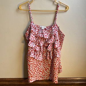 Orange and white polka dot tank